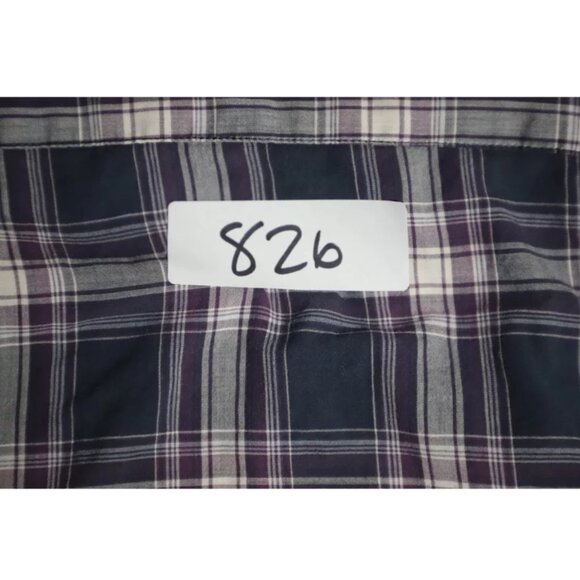 John Varvatos Button Up Shirt Mens L Blue Plaid Button Down Collared Long Sleeve - Picture 9 of 9